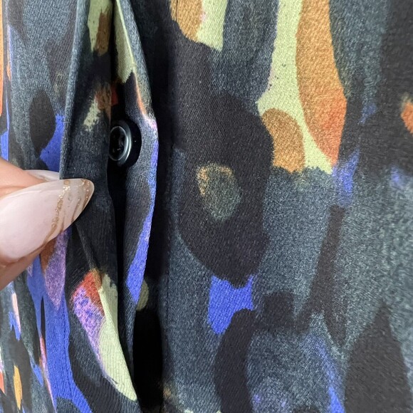 CAbi Tunic Top 3143 Womens Medium Sabine Mosaic Watercolor Print Popover Blouse - Picture 6 of 10